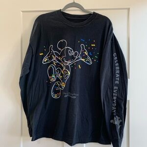 Mickey Mouse Confetti Shirt Size XL Cotton Walt Disney World Disneyland Black